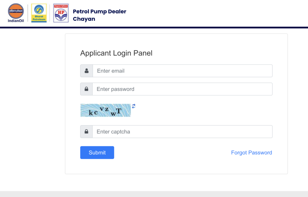 Petrol Pump Dealer Chayan Online Login